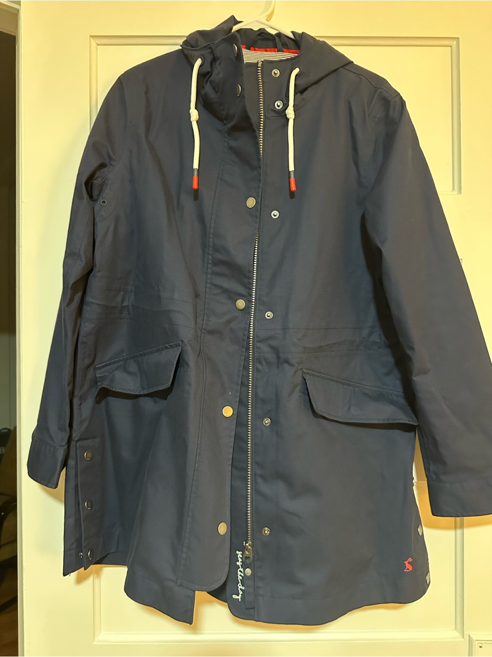 Joules Navy Rain Jacket with Red Trim